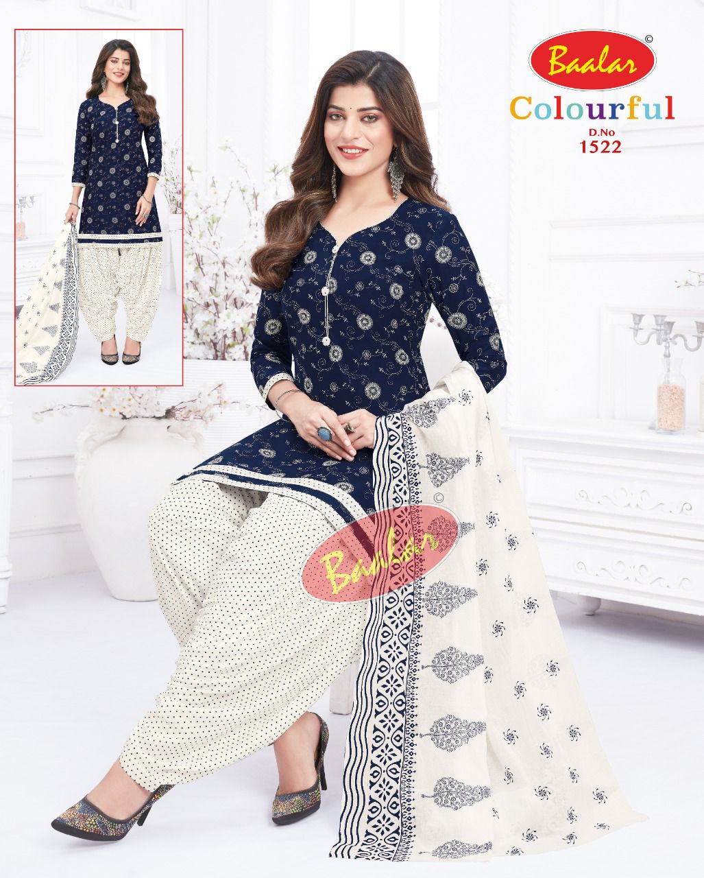 Baalar Colourful Vol 15 Regular Wear Wholesale Cotton Printed Readymade Suit
